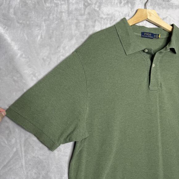 Polo Ralph Lauren Polo Shirt Mens 2XB Green Heather Embroidered Pony Big Tall - Picture 3 of 8